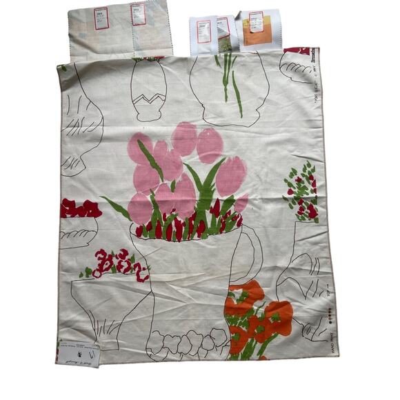 Brunschwig & Fils "Port Lligat" fabric flowers vintage swatch 28 x 32 - Picture 1 of 7